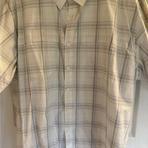 Van Heusen Men's Casual Plaid Shirt - Gray and White